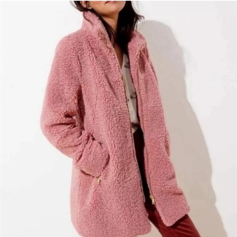 Loft Pink Sherpa Jacket | Size Medium